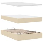 vidaXL Lit ottoman avec matelas et LED crème 120x190 cm tissu