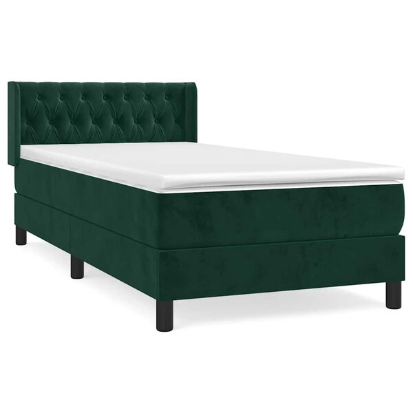 vidaXL Sommier à lattes de lit avec matelas Vert foncé 100x200 cm