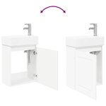 vidaXL Meuble de salle de bain avec robinet Blanc 45 5 x 22 5 x 84 cm