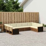 vidaXL Ensemble de canapés d'extérieur 9 pc Naturel et Crème