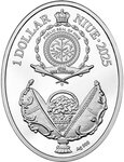 Pièce de monnaie en Argent 1 Dollar g 16.81 Millésime 2025 Faberge Eggs DANISH PALACES EGG
