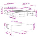 vidaXL Cadre de lit et tiroirs chêne sonoma 120x190 cm bois ingénierie