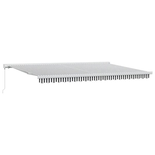 vidaXL Auvent rétractable anthracite et blanc 5x3 m tissu et aluminium