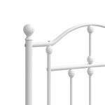 vidaXL Cadre de lit métal avec tête de lit/pied de lit blanc 183x213cm