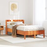 vidaXL Cadre de lit sans matelas cire marron 90x190 cm bois pin massif