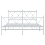 vidaXL Cadre de lit métal sans matelas et pied de lit blanc 140x190 cm