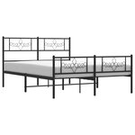 vidaXL Cadre de lit métal sans matelas avec pied de lit noir 120x190cm