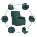 vidaXL Fauteuil inclinable Vert foncé Tissu