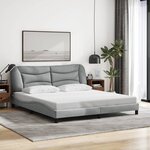 vidaXL Cadre de lit avec LED sans matelas gris clair 180x200 cm tissu
