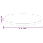 vidaXL Plateau de table Marron foncé Ø 90 x 4 cm Chêne massif