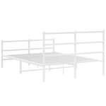 vidaXL Cadre de lit métal sans matelas et pied de lit blanc 135x190 cm