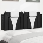 vidaXL Coussin de tête de lit noir et blanc 152 cm similicuir