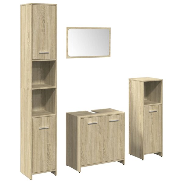 vidaXL Ensemble de meubles de salle de bain 4 Pièces chêne sonoma