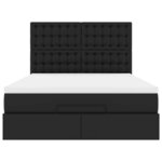 VidaXL Cadre de lit ottoman avec matelas noir 140x190 cm similicuir