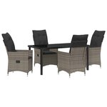 vidaXL Ensemble de salle à manger pour jardin 5 Pièces Gris Poly rotin