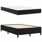 vidaXL Cadre de lit avec matelas Noir 120 x 200 cm tissu