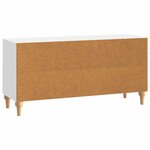 vidaXL Meuble TV 102 x 34 5 x 50 cm Blanc Brillant Bois d’ingénierie