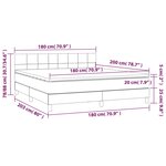 vidaXL Sommier à lattes de lit avec matelas LED Gris clair 180x200 cm