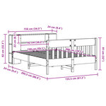 vidaXL Lit bibliothèque sans matelas cire marron 150x200 cm pin massif