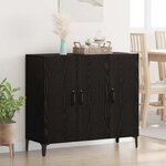 vidaXL Buffet Chêne noir 34 x 90 x 80 cm Bois d'ingénierie