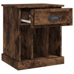 vidaXL Table de chevet chêne fumé 43x36x50 cm