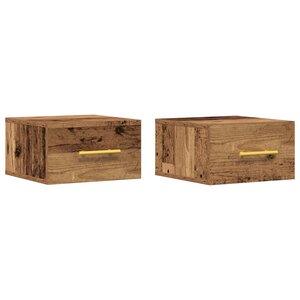 tables de chevet vidaXL 2 Pièces murales en vieux bois 35x35x20 cm