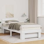 vidaXL Cadre de lit avec tête de lit Blanc 75 x 190 cm Pin massif