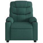 vidaXL Fauteuil de massage inclinable Vert foncé Tissu