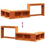 vidaXL Table de chevet avec bureau cire marron bois de pin massif