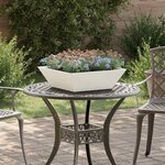 vidaXL Jardinière en acier blanche de 50x50x15 cm