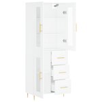 vidaXL Buffet haut Blanc 69 5x34x180 cm Bois d'ingénierie