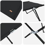 vidaXL Lit de Soleil Pliable avec Sac de Transport Noir Tissu Oxford 600D