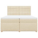 vidaXL Sommier à lattes de lit avec matelas Crème 200x200 cm Tissu
