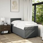 vidaXL Sommier à lattes de lit avec matelas Gris foncé 80x200 cm Tissu