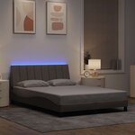 vidaXL Cadre de lit sans matelas taupe 120x200 cm tissu