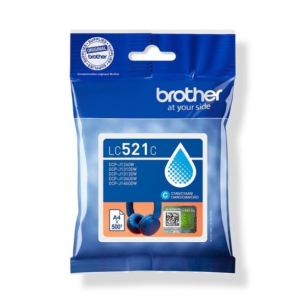 Cartouche d'encre cyan d'origine Brother LC521C - LC521C