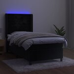 vidaXL Sommier à lattes de lit matelas et LED Noir 90x200 cm Velours