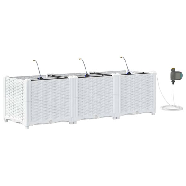 vidaXL Pots de jardin Blanc 120 x 40 x 37.5 cm Acier