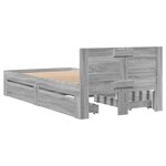 vidaXL Cadre de lit et tête de lit sans matelas sonoma gris 90x200 cm