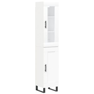 vidaXL Buffet haut Blanc 34 5x34x180 cm Bois d'ingénierie