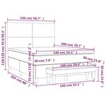vidaXL Sommier à lattes de lit avec matelas Gris foncé 140x200cm Tissu