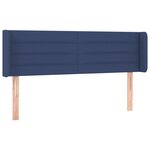vidaXL Tête de lit avec oreilles Bleu 147x16x78/88 cm Tissu