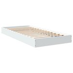 vidaXL Cadre de lit blanc 90x200 cm bois d'ingénierie