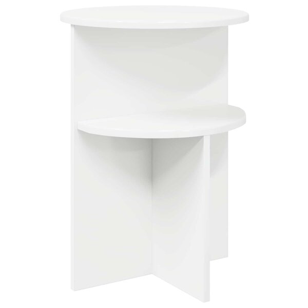 vidaXL Table d'appoint Blanc Ø 39 5 x 55 cm Bois d'ingénierie