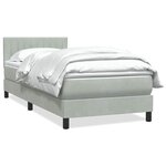 vidaXL Sommier à lattes de lit et matelas gris clair 90x210 cm velours