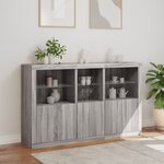 vidaXL Buffet avec lumières LED sonoma gris 162x37x100 cm