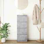 vidaXL Buffet gris béton 37 5x35x99 cm bois d'ingénierie