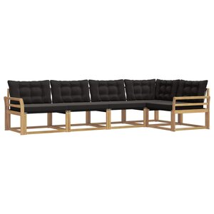 vidaXL Ensemble de canapés d'extérieur 5 pc Blanc et noir