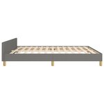 vidaXL Cadre de lit avec tête de lit Gris foncé 180 x 200 cm Tissu