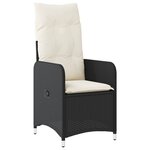 vidaXL Ensemble de bistro de jardin 5 Pièces coussins noir poly rotin